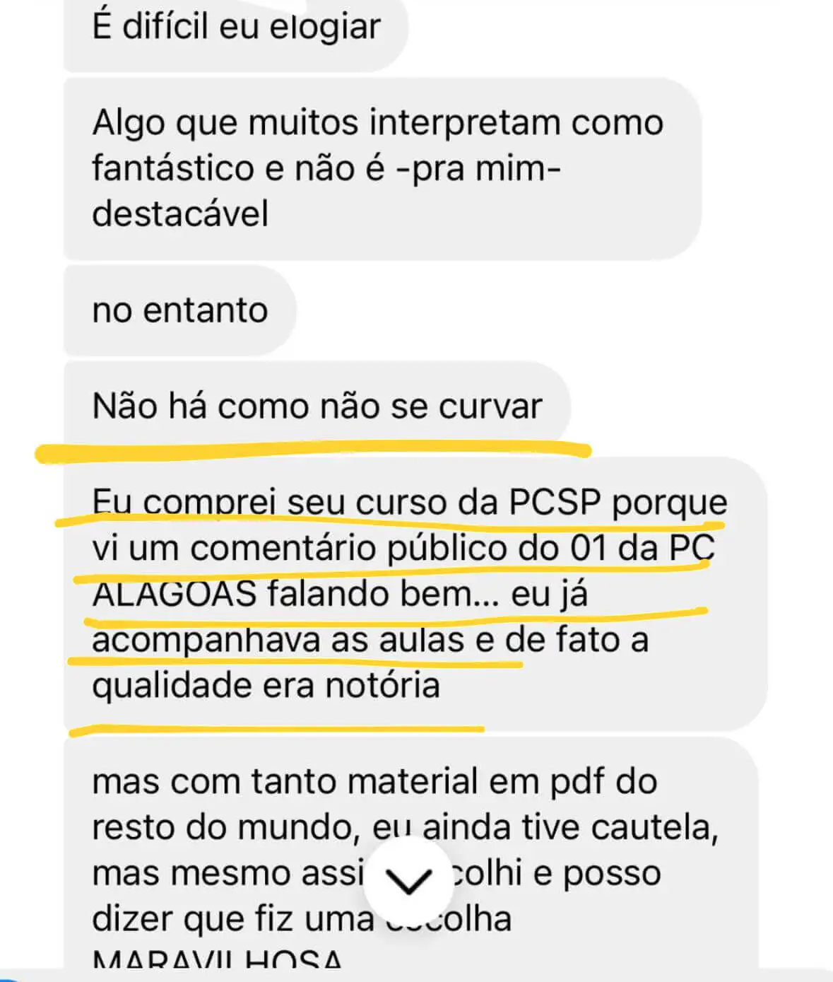 Depoimento: comprei curso da PCSP por recomendação